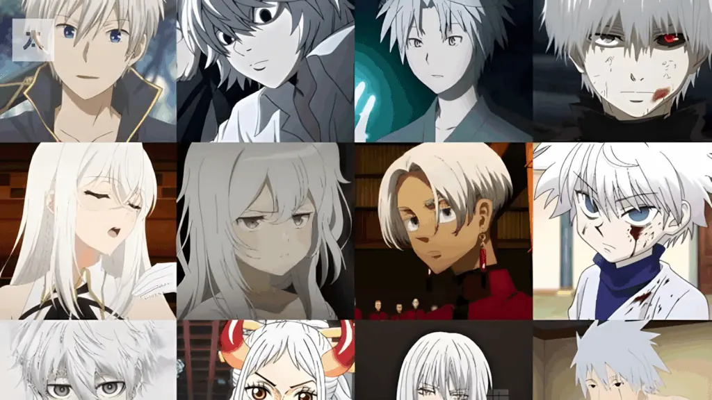 beyaz saçlı anime karakterleri